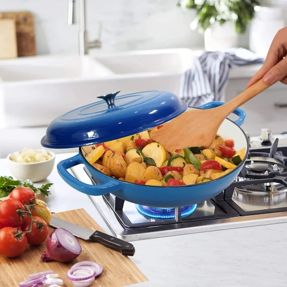 4.5L Cast Iron Dutch Oven Casserole Pot with Lid | FEB.WIND