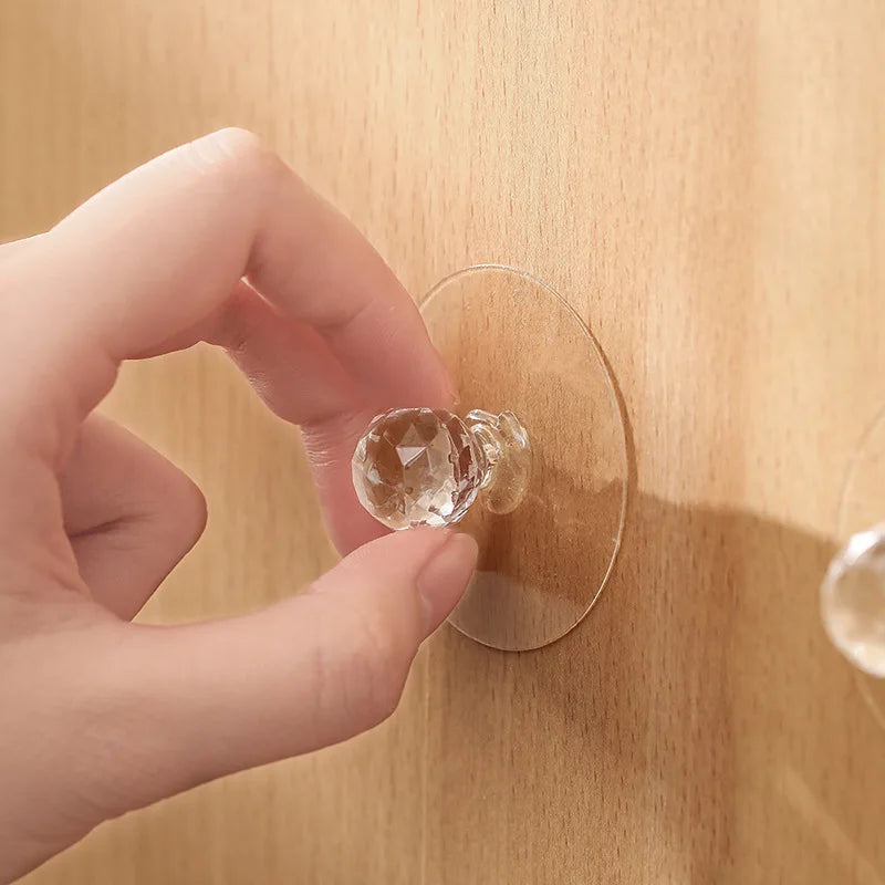 Self-Adhesive Crystal Glass Drawer Knobs – Cabinet Door Handles Cabinet Door Knobs Nixie
