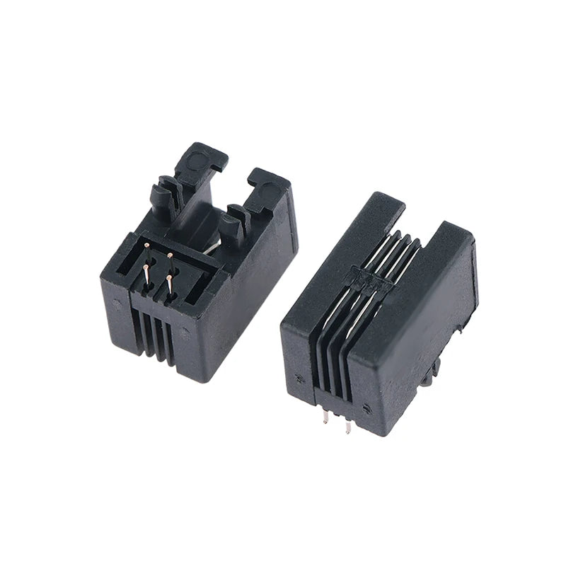 10PCS RJ11 PCB Socket 4P4C 6P6C 6P4C Curved Pin Female Jack Connector PCB Telephone Connector Nixie