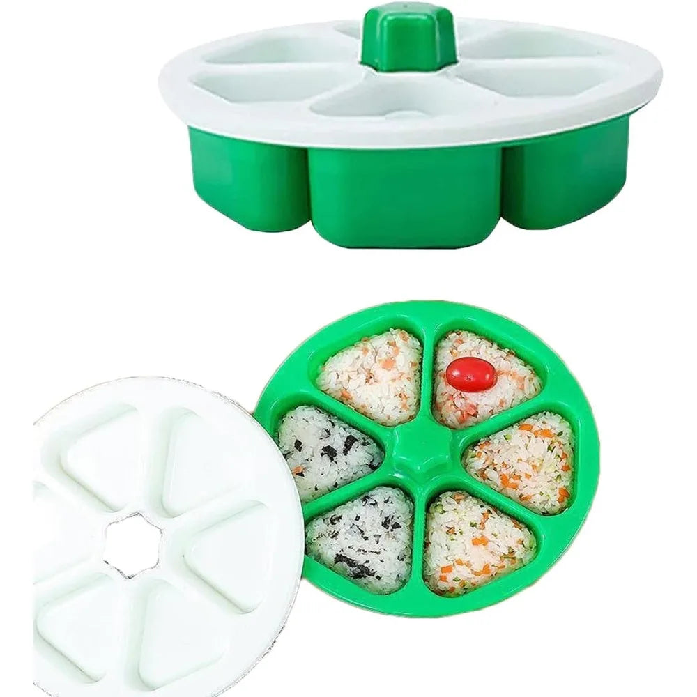 Triangle Onigiri Mold – BPA-Free Rice Ball Maker, 6 Shapes Sushi Rice Mold Nixie