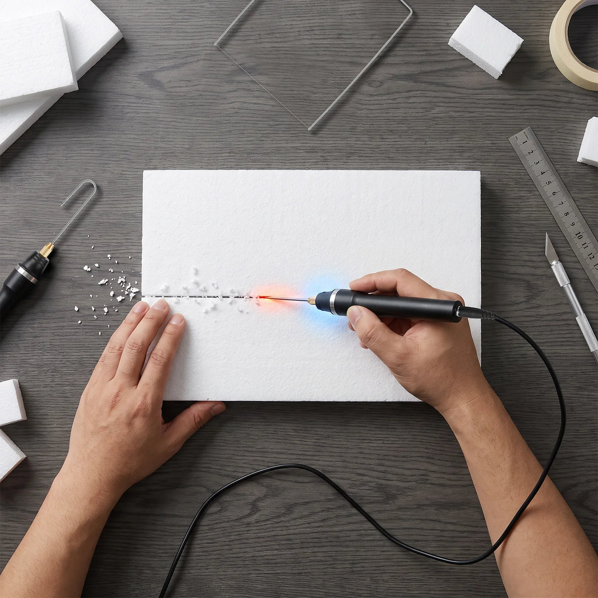 3-in-1 Hot Wire Foam Cutter Kit – Electric Styrofoam Pen Foam Cutter Kit Nixie