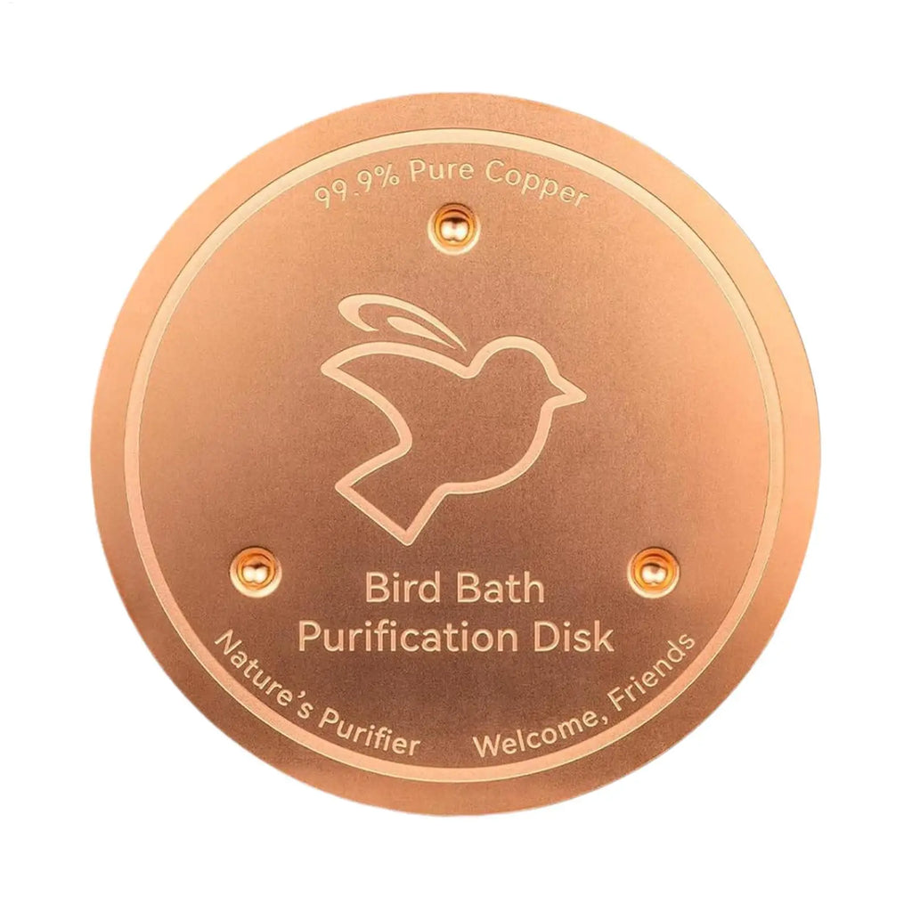 Copper Metal Bird Bath Disk | Triple-Point Support Garden Tray