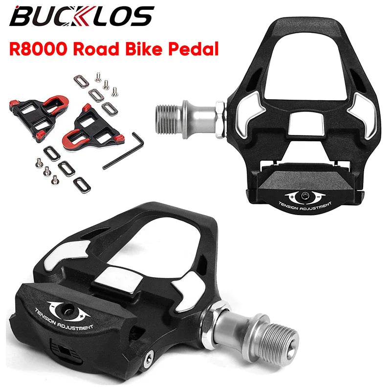 BUCKLOS R8000 Clipless Road Bike Pedals SPD-SL 9/16" Clipless Bike Pedals Nixie