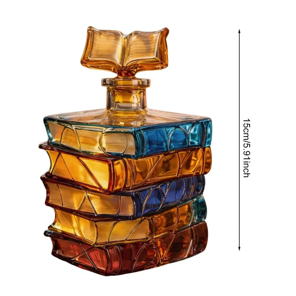 Stained Glass Book-Shaped Wine Decanter 700ml | Handcrafted Wine Decanter Nixie