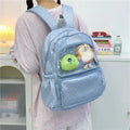 Polka Dot Transparent Backpack – Korean Style Girls School Bag Transparent Backpack Nixie Gray-blue