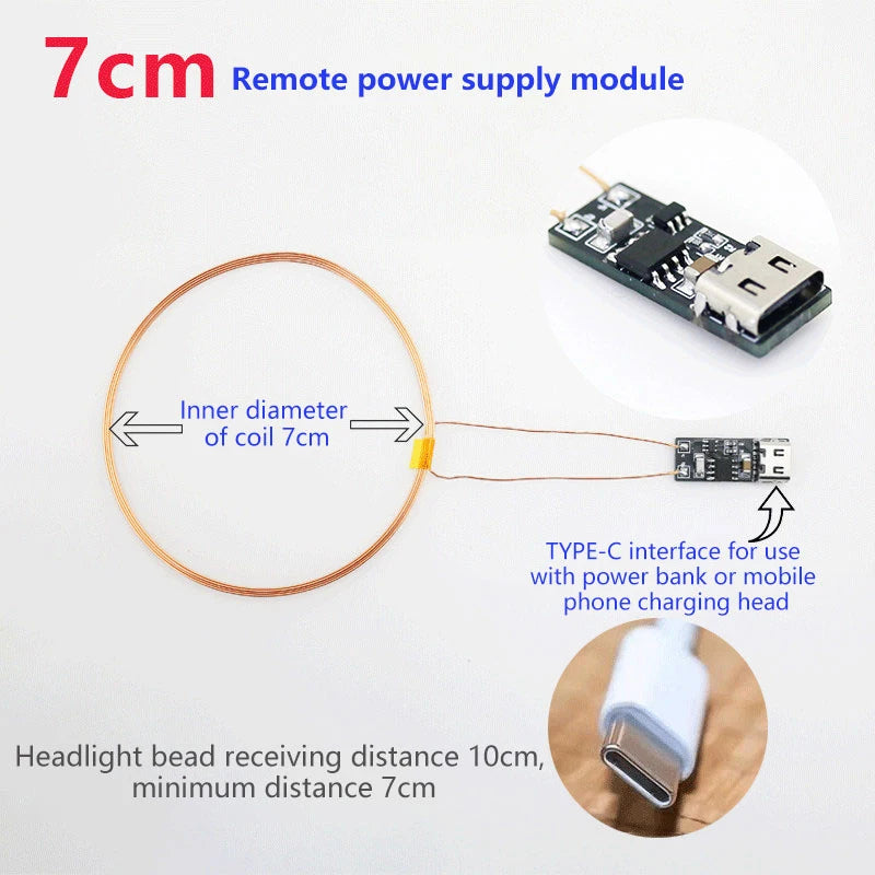 5Pcs DC 5V Wireless Induction LED Lamps for DIY Models & Robots