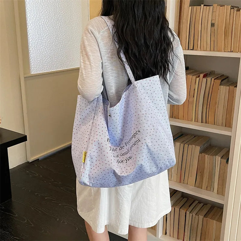 Floral Canvas Tote Bag – Large Women's Commuter Handbag Canvas Tote Bag Nixie