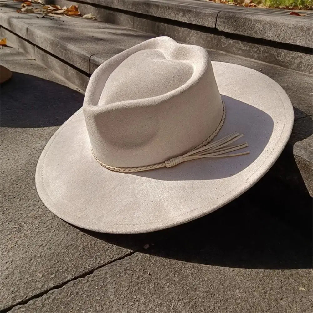 Vegan Suede Wide Brim Fedora Hat – Heart Crown Design