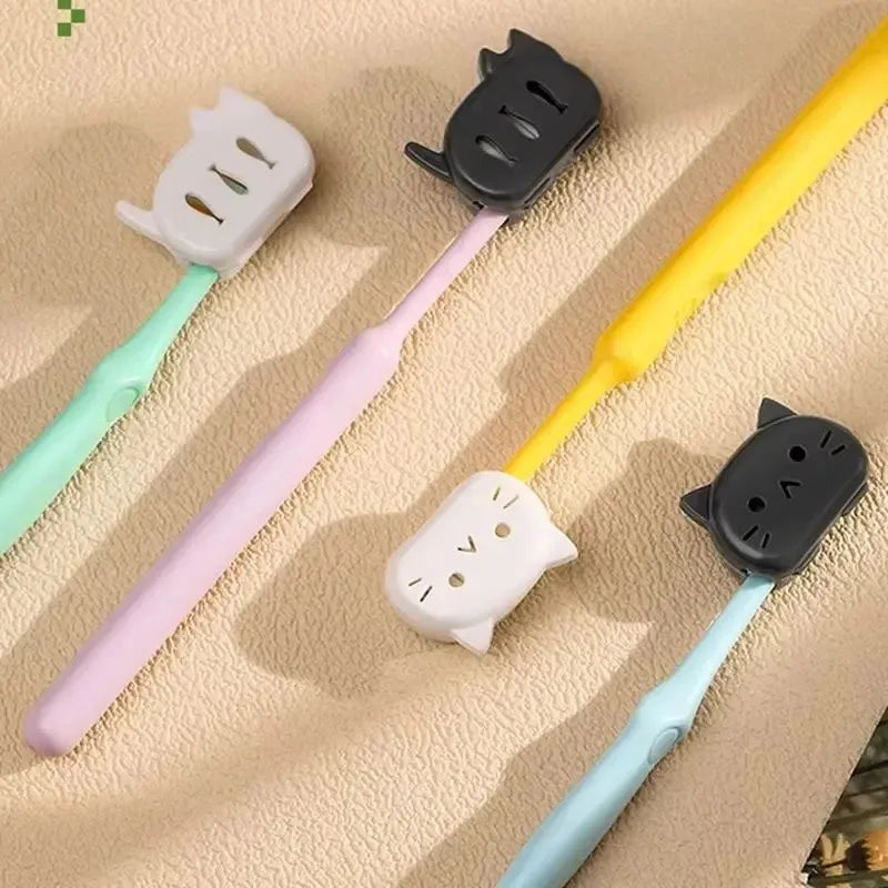4Pcs Cat Toothbrush Cover Travel Case – Kitty Head Protector Toothbrush Travel Case Nixie