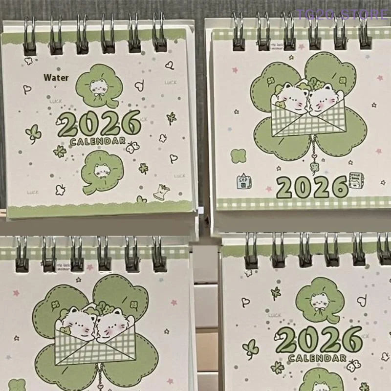 2026 Mini Desktop Calendar Lucky Cat Cute Desk Organizer Desktop Calendar Nixie