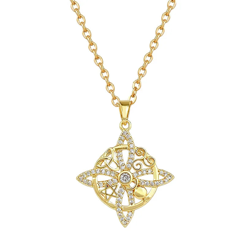 Lucky Clover Pendant Necklace – Gold Plated Stainless Steel Pendant Necklace Nixie