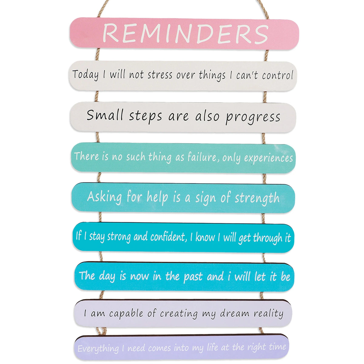 Inspirational Wood Wall Art Signs – 9 Positive Quote Boards Wood Wall Sign Set Nixie Type C