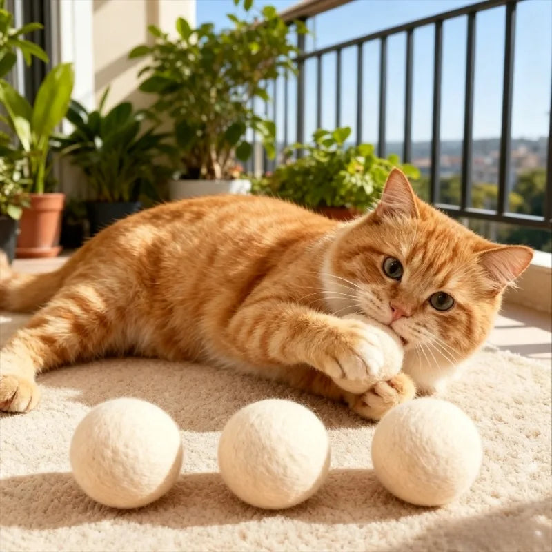 Silent Wool Ball Cat Toy – Bite-Resistant Hunting Toy