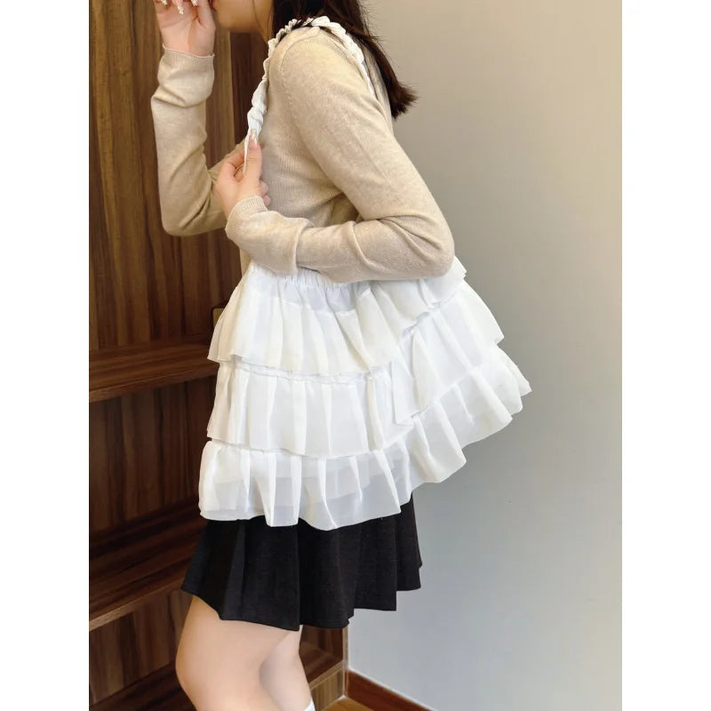Japanese Minimalist Puffy Skirt Shoulder Bag | Women's Tote Shoulder Bag Nixie