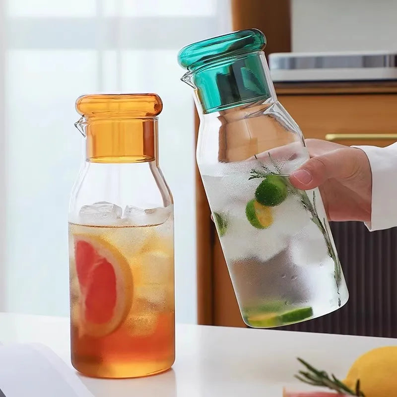 Borosilicate Glass Tea Pot with Colorful Lid | Large Capacity Glass Tea Pot Nixie