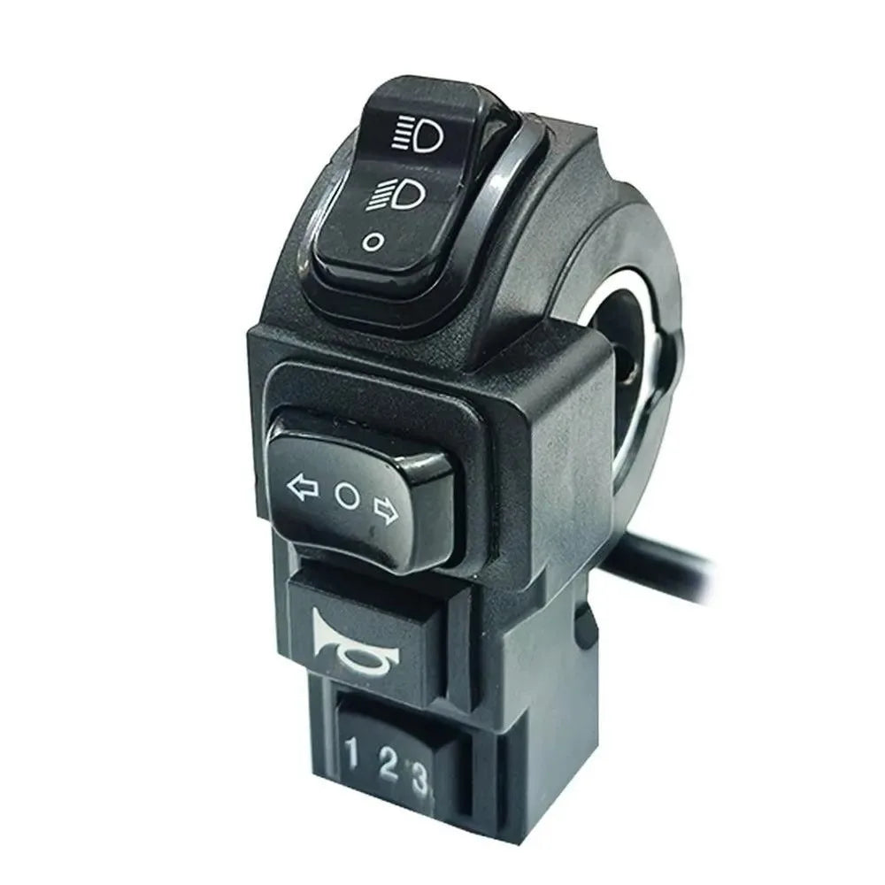 4-in-1 E-Bike Handlebar Switch – Horn, Turn Signal & Headlight Handlebar Control Switch Nixie Black