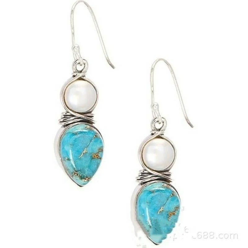 Crystal Hoop Dangle Earrings – Vintage Geometric Design Dangle Hoop Earrings Nixie