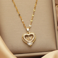 Gold Plated Heart Pendant Necklace – Copper & Stainless Steel