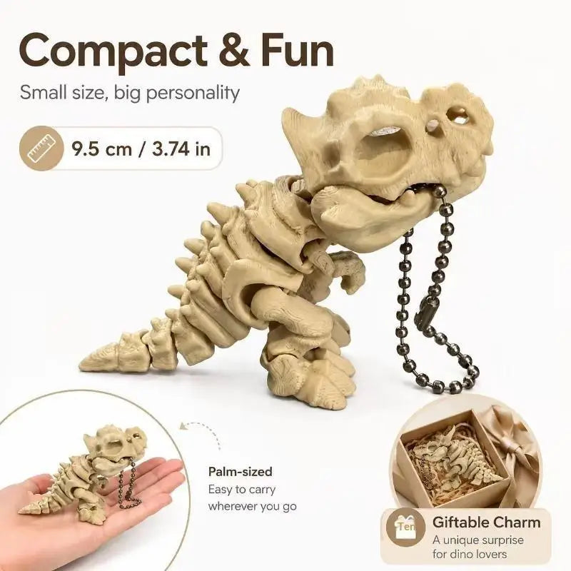 Articulated Dinosaur Skeleton Ornament – Movable Joints Desk Decor