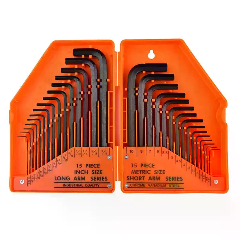 30-Pc S2 Steel Hex Key Allen Wrench Set – SAE & Metric Hex Key Wrench Set Nixie
