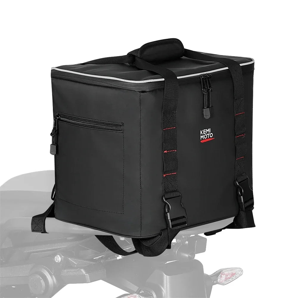 KEMITOUR 20L Motorcycle Insulated Cooler Tail Bag | Waterproof Motorcycle Cooler Bag Nixie Black