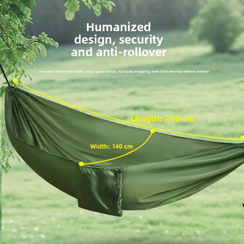 Portable Camping Hammock 210x140cm – Ultra-Light Nylon Anti-Roll Camping Hammock Nixie