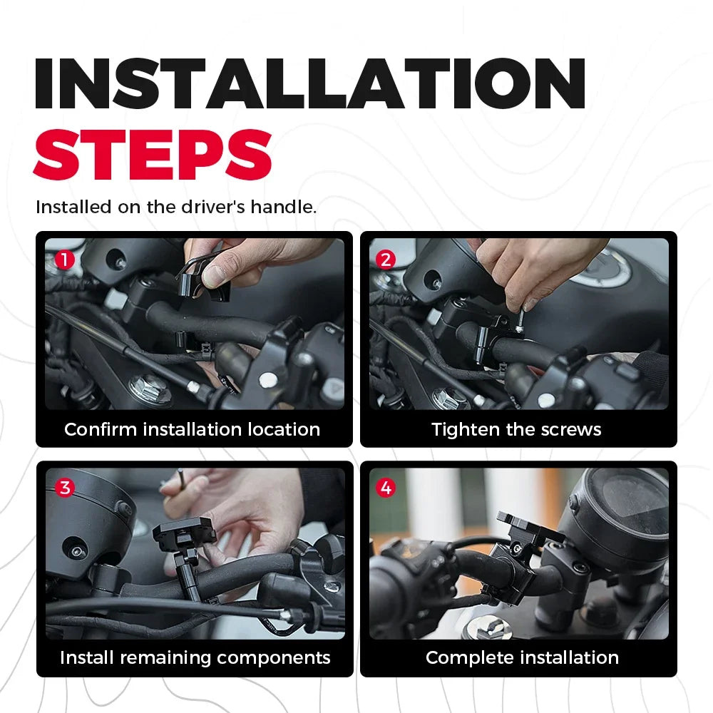 Universal Motorcycle GPS Mount – 12–32mm Handlebar AMPS Bracket Motorcycle GPS Mount Nixie