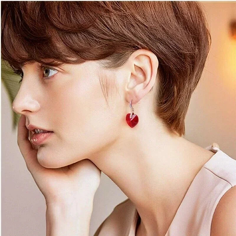 Pink Purple Zircon Rose Gold Long Hook Dangle Earrings Dangle Earrings Nixie