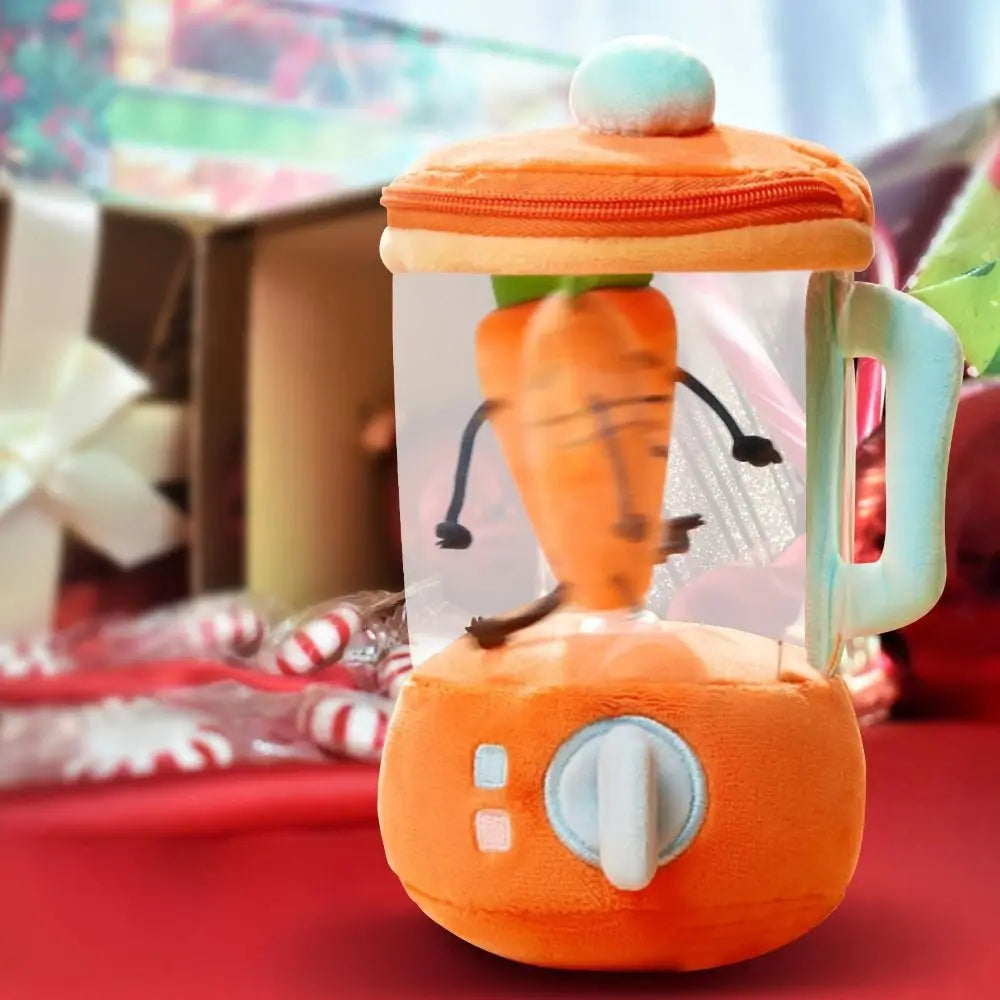 Cartoon Carrot Juicer Plush Toy | Fun Rotating Drawstring Bag Stuffed Plush Toy Nixie