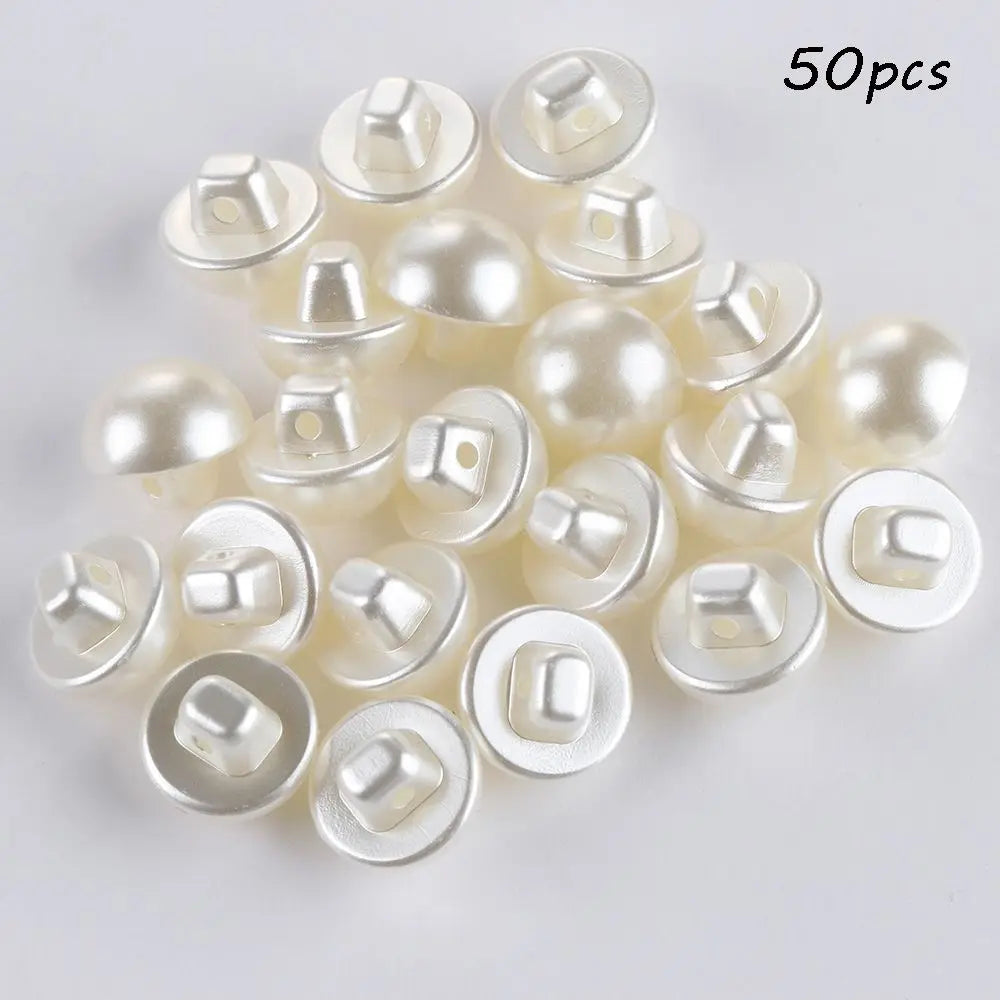 50PCS 10mm Pearl Shank Buttons for Sewing, DIY & Crafts Pearl Sewing Buttons Nixie Style 2-10mm