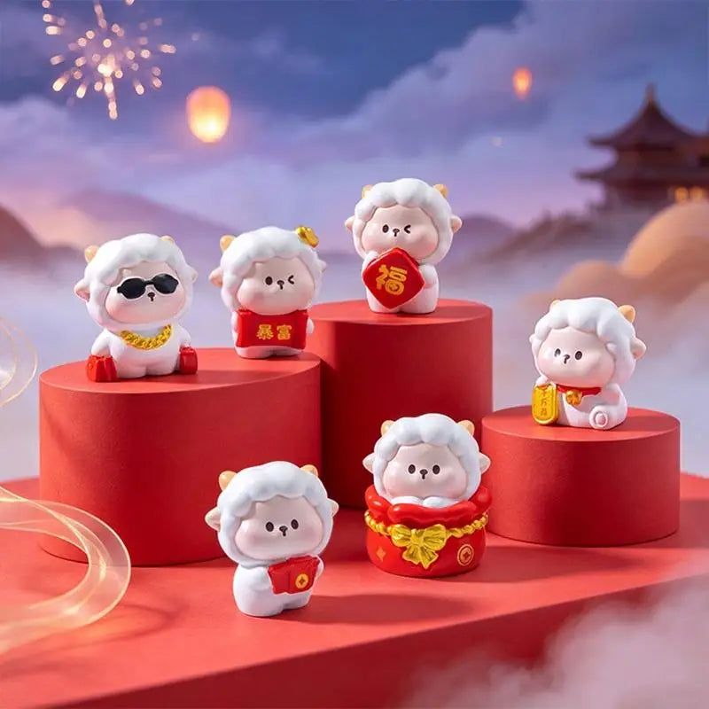 2027 Year of the Sheep Resin Figurine Set – Chinese New Year Resin Figurine Set Nixie