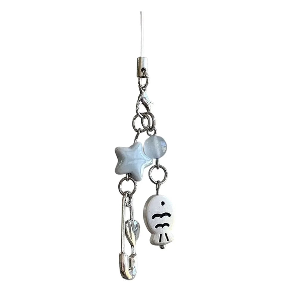 Beaded Wind Chime Keychain Resin Sakura Phone Charm Pendant Keychain Charm Nixie Type-11