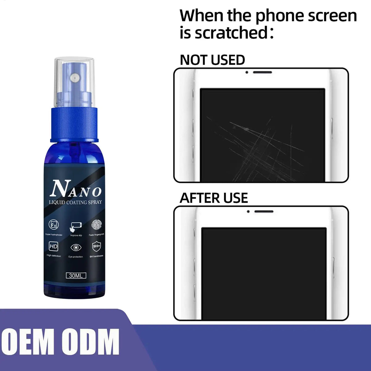Liquid Screen Protector Spray – 9H Hydrophobic Coating 30ml Screen Protector Spray Nixie