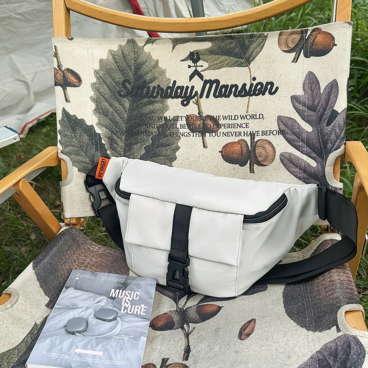 Unisex Large Capacity Chest Bag – Lightweight Crossbody Crossbody Chest Bag Nixie Light White Gray