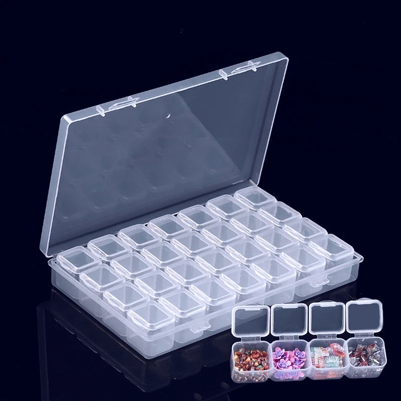 28-Compartment Nail Art Organizer – Rhinestone Storage Case Nail Art Organizer Nixie