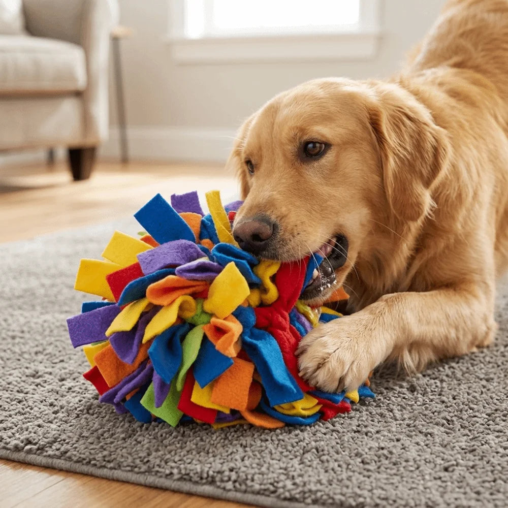 Rainbow Snuffle Ball Dog Enrichment Toy – Brain Training & Slow Feed Dog Enrichment Toy Nixie