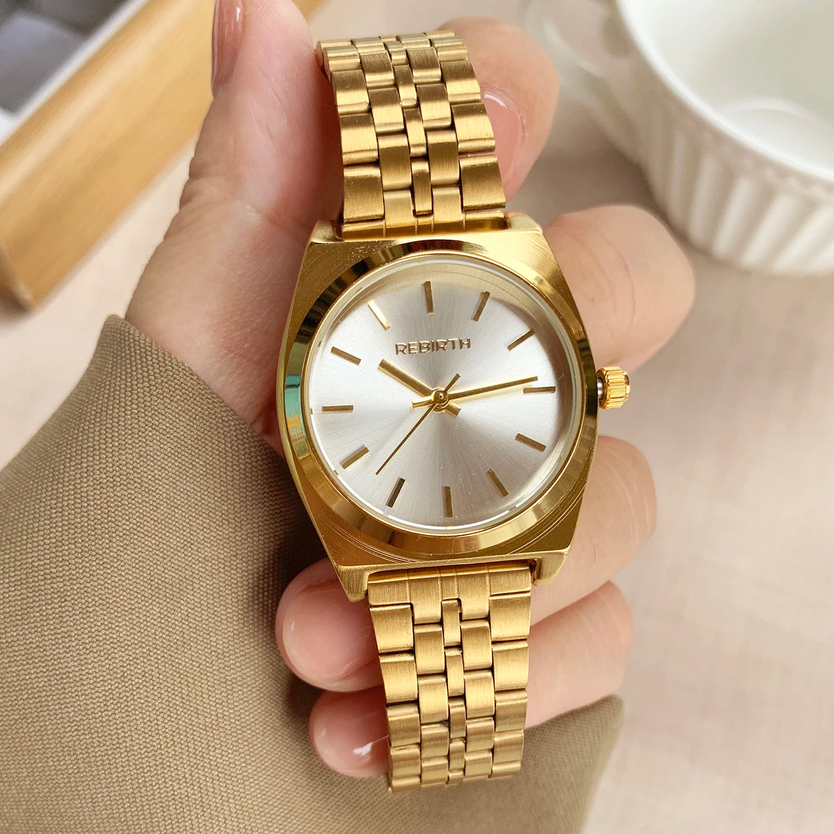 REBIRTH Minimalist Quartz Watch | Stainless Steel Band Quartz Wristwatch Nixie