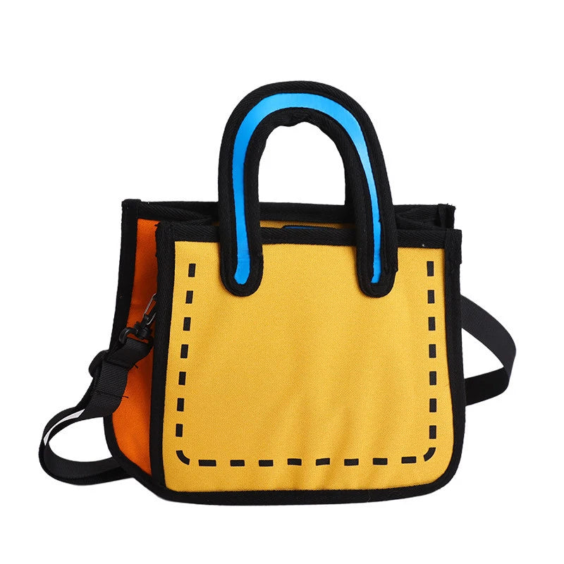 Japanese Manga 2D Flat Canvas Crossbody Tote Bag for Women Canvas Crossbody Tote Nixie