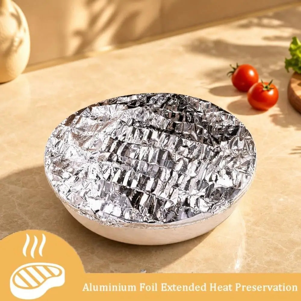 10/20Pcs Reusable Aluminum Foil Food Covers with Elastic Edge Food Storage Covers Nixie