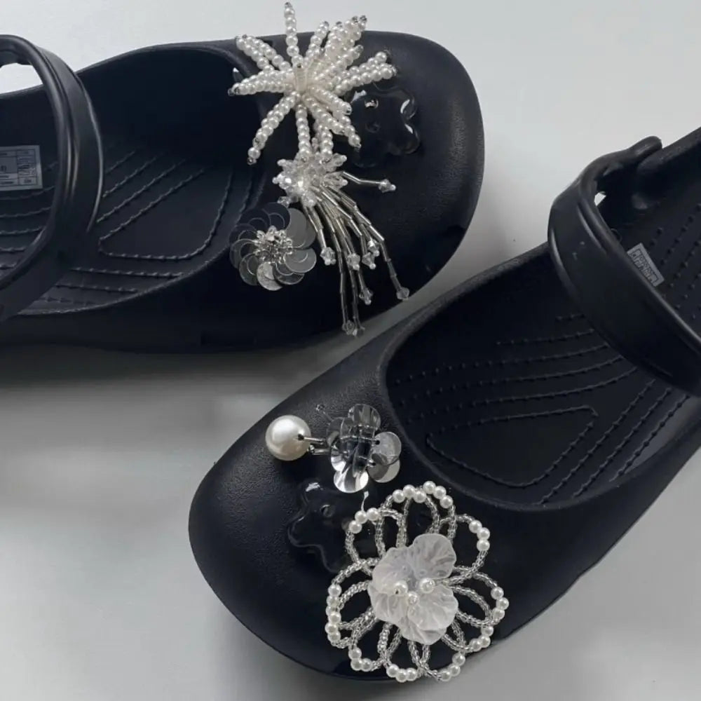 Flower Pearl Shoe Charms – Removable Ballet & Clog Buckles Shoe Charm Accessory Nixie