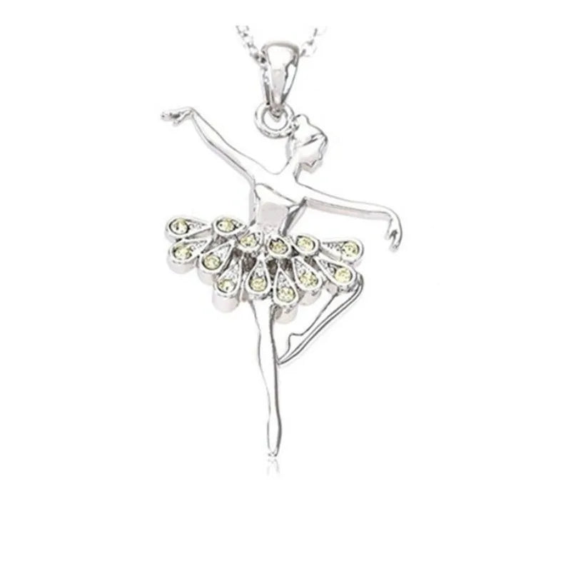 Ballet Girl Alloy Pendant Necklace – Multiple Colors Pendant Necklace Nixie