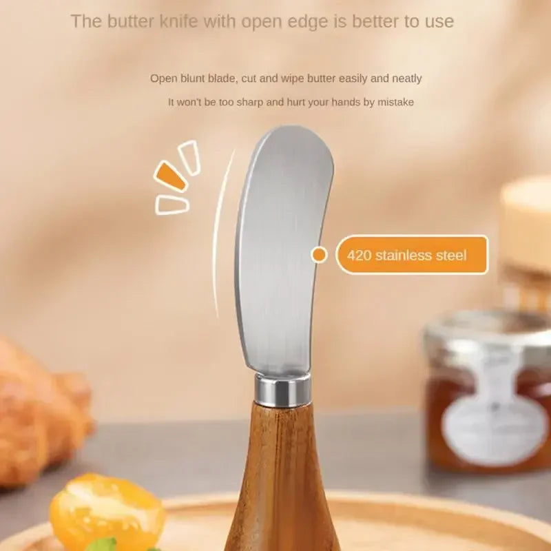 Vertical Butter Knife – Acacia Wood Handle Cheese & Jam Spreader