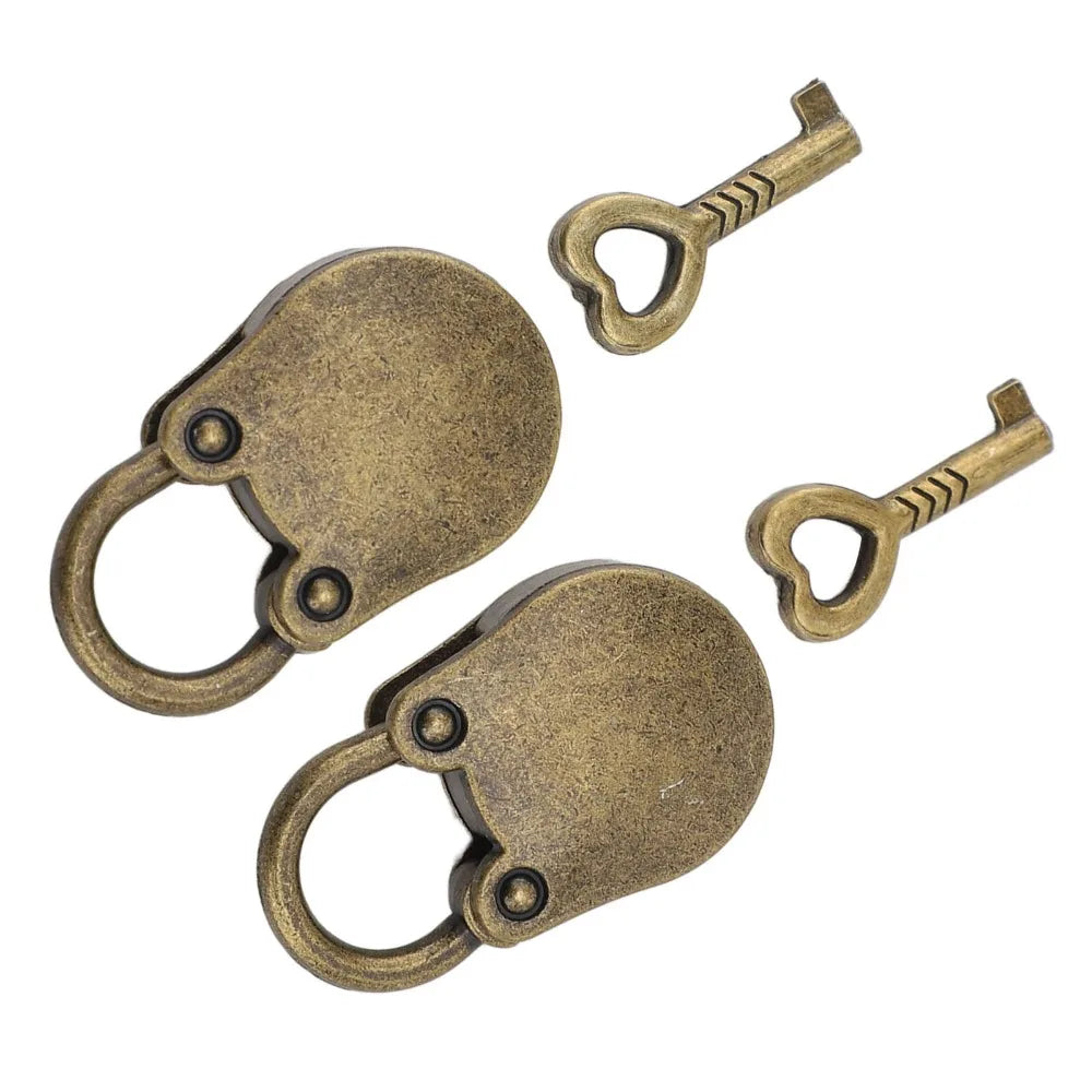 2-Pack Bear Shaped Mini Padlocks with Keys – Gold & Bronze Zinc