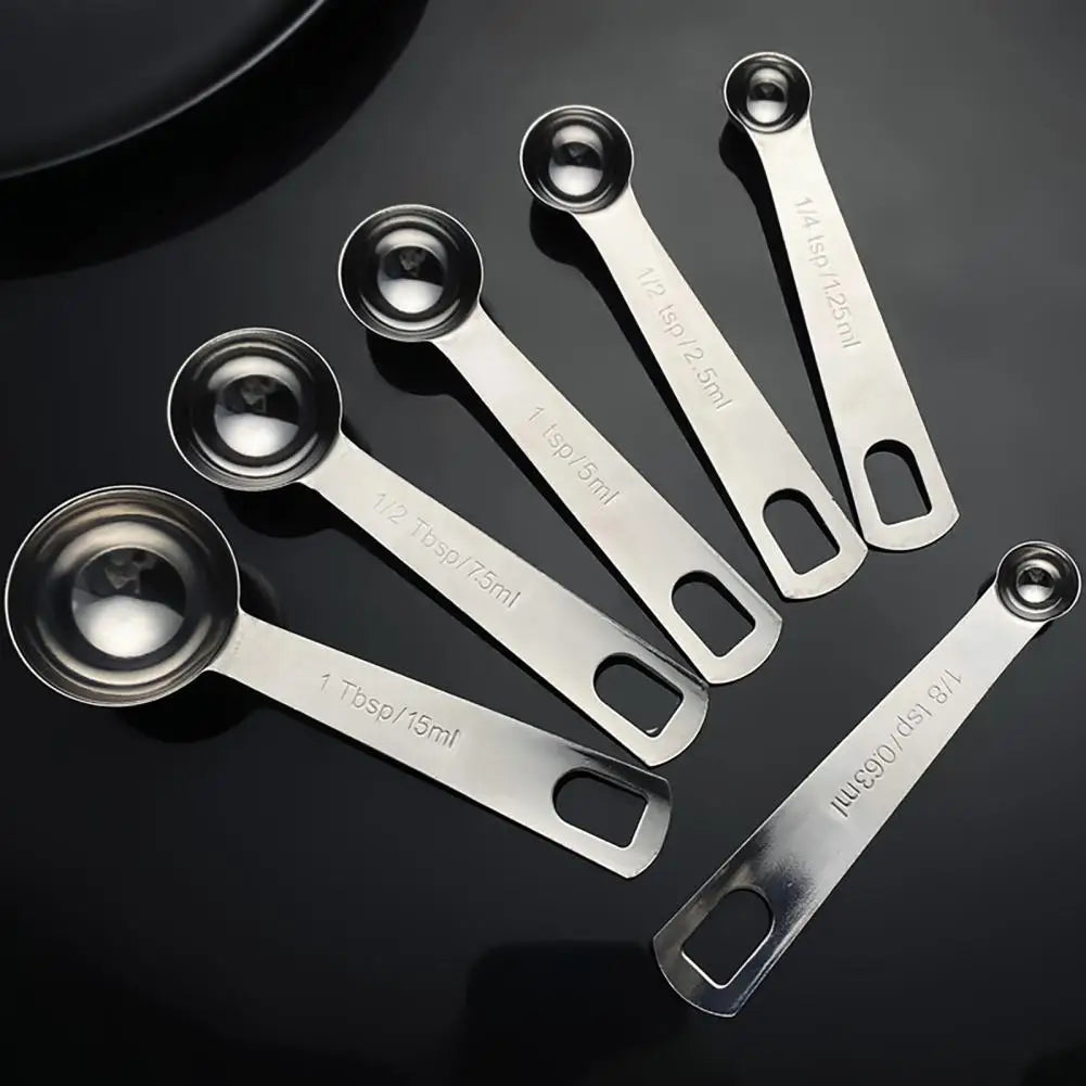 6-Piece Stainless Steel Measuring Spoon Set | Dishwasher Safe Measuring Spoon Set Nixie