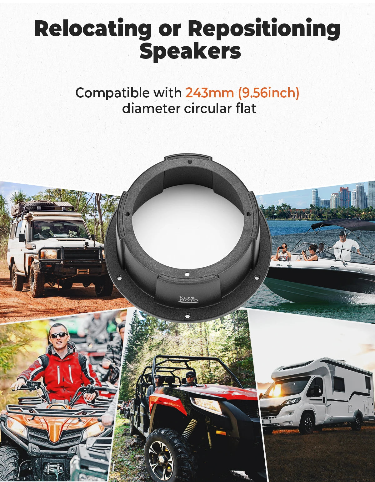 KEMIMOTO 6.5" Angled Speaker Pod Enclosures – UTV, ATV, Boat Speaker Pod Enclosure Nixie