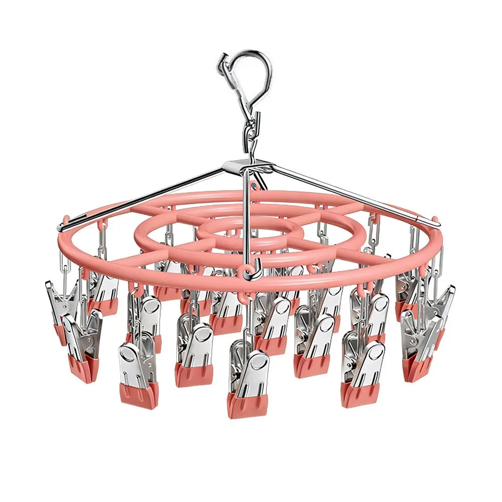 Stainless Steel Clothes Drying Rack 18/24 Non-Slip Clips