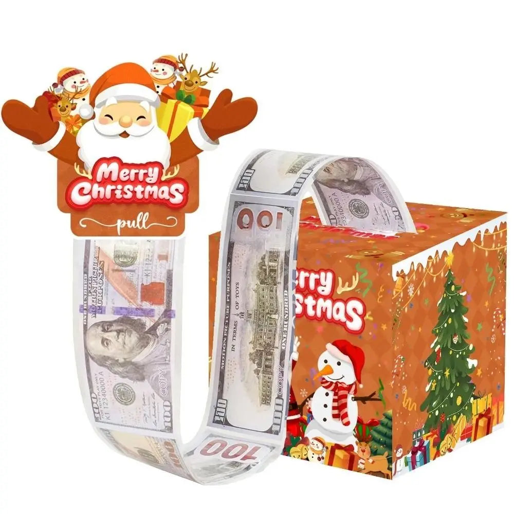Christmas Pull-Out Money Box with 50 Transparent Bags – Surprise Gift Surprise Gift Box Nixie