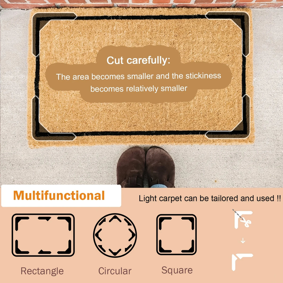 Anti-Slip Carpet Adhesive Pads for Rugs & Cushions (4/8 PCS) Rug Gripper Pads Nixie