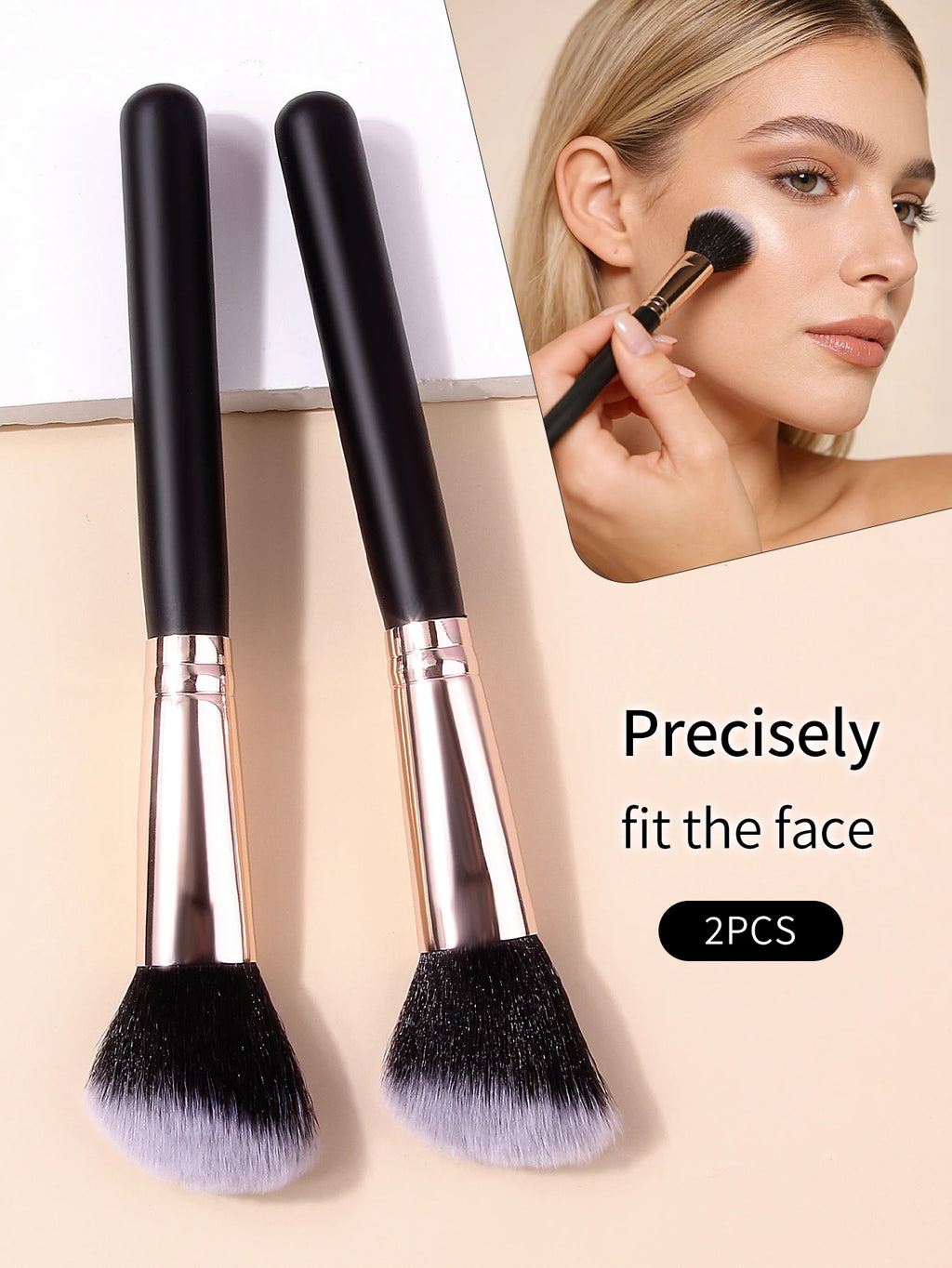 2pcs Sickle Contour Brush Set – Soft Blush & Face Shadow Brushes Contour Makeup Brush Nixie