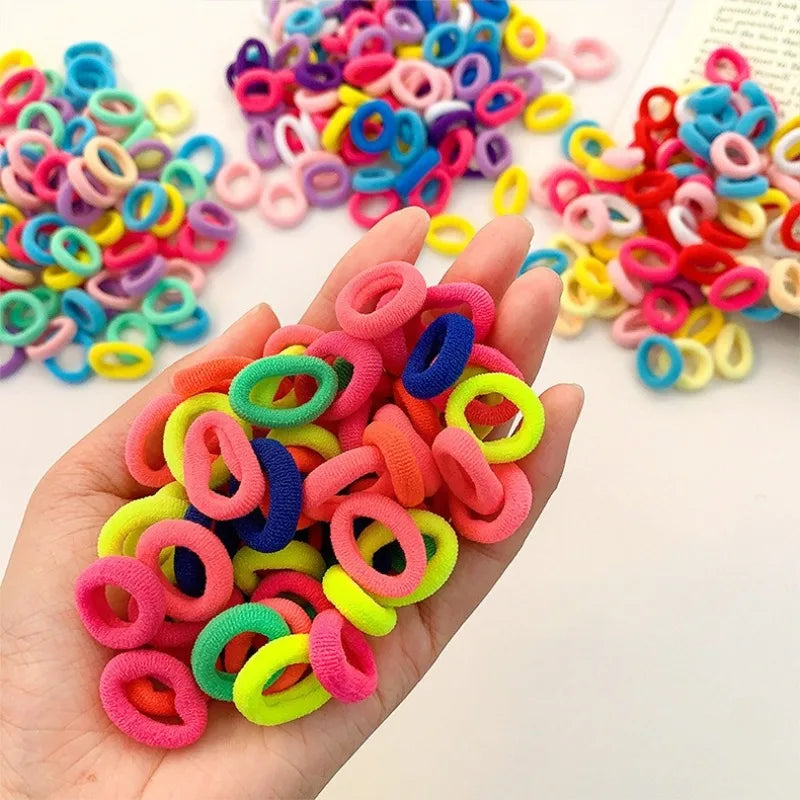 100Pcs Kids Elastic Nylon Hair Ties & Headbands Set for Girls Kids Hair Accessories Nixie